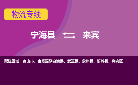 宁海县到来宾物流专线-宁海县至来宾物流公司-宁海县至来宾货运专线