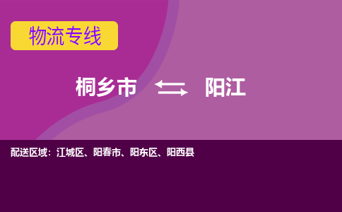 桐乡市到阳江物流公司,桐乡市到阳江货运,桐乡市到阳江物流专线