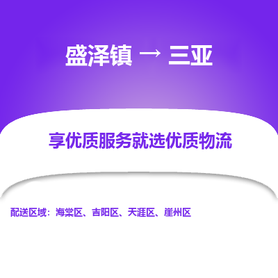 盛泽到三亚物流专线-盛泽镇至三亚物流公司-盛泽镇至三亚货运专线