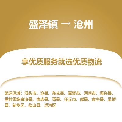 盛泽镇到沧州物流专线-盛泽镇至沧州物流公司-盛泽镇至沧州货运专线