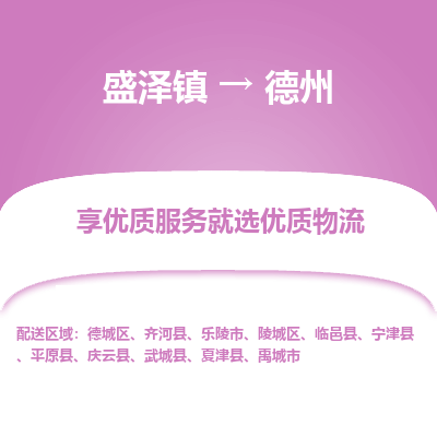 盛泽镇到德州物流专线-盛泽镇至德州物流公司-盛泽镇至德州货运专线