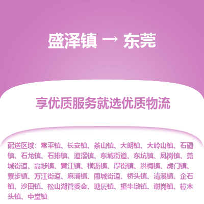 盛泽镇到东莞物流专线-盛泽镇至东莞物流公司-盛泽镇至东莞货运专线