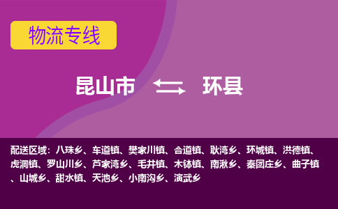 昆山市到环县物流公司,昆山市到环县货运,昆山市到环县物流专线