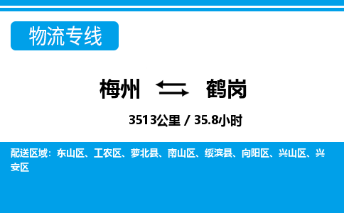 梅州到鹤岗物流专线|梅州至鹤岗货运专线