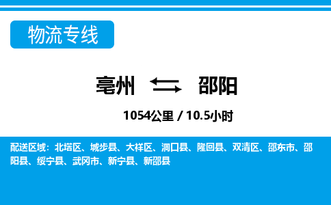 亳州到邵阳物流专线|亳州至邵阳货运专线