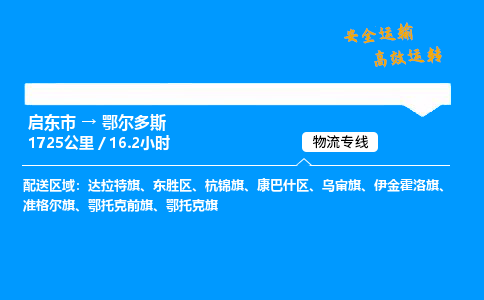 启东市到鄂尔多斯物流专线,启东市到鄂尔多斯货运,启东市到鄂尔多斯物流公司