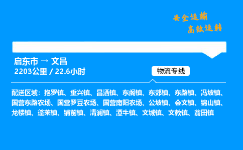 启东市到文昌物流专线,启东市到文昌货运,启东市到文昌物流公司