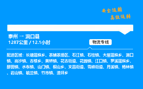 泰州到洞口县物流专线,泰州到洞口县货运,泰州到洞口县物流公司