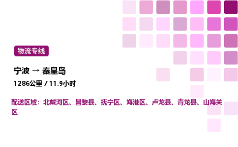 宁波到秦皇岛物流公司-整车运输专线直达不中转「市县闪送」