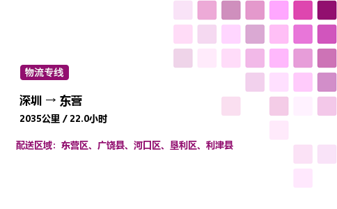 深圳到东营物流公司-整车运输专线直达不中转「市县闪送」