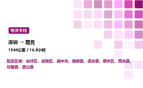 深圳到南充物流公司-整车运输专线直达不中转「市县闪送」