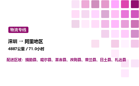 深圳到阿里地区物流公司-整车运输专线直达不中转「市县闪送」