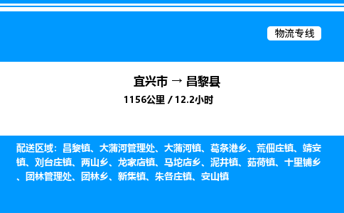 宜兴市到昌黎县物流专线/公司 实时反馈/全+境+达+到