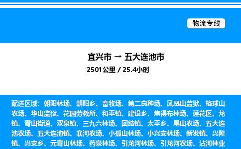 宜兴市到五大连池市物流专线/公司 实时反馈/全+境+达+到