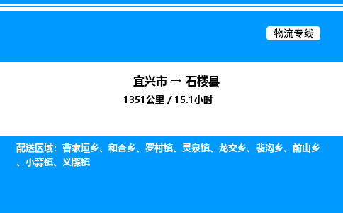 宜兴市到石楼县物流专线/公司 实时反馈/全+境+达+到