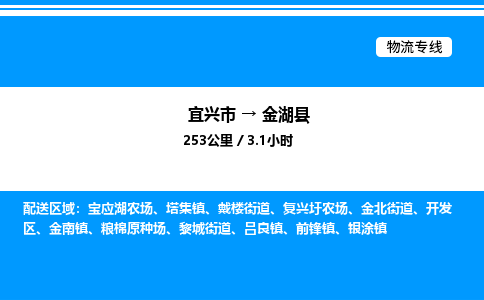 宜兴市到金湖县物流专线/公司 实时反馈/全+境+达+到