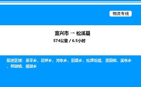 宜兴市到松溪县物流专线/公司 实时反馈/全+境+达+到