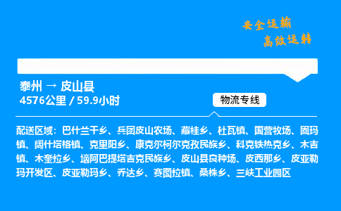 泰州到皮山县物流专线,泰州到皮山县货运,泰州到皮山县物流公司