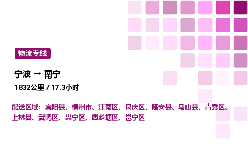 宁波到南宁物流公司-整车运输专线直达不中转「市县闪送」